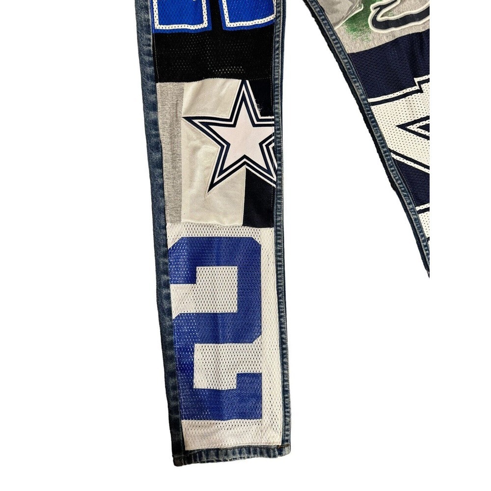 Vintage Dallas Cowboys Authentic DeepThree Levi's Jersey Patchwork Jeans NWT - Picture 4 of 13